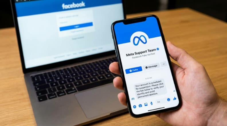 Fake social media support account tricking a user